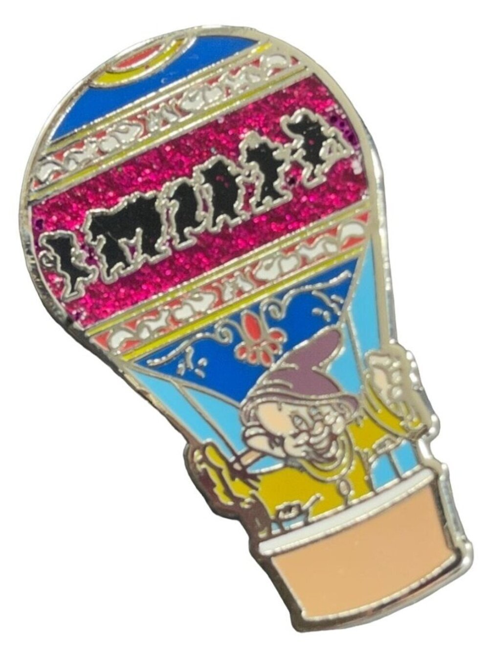 Disney Dopey Dwarf Trading Pin Hot Air Balloon Adventure Snow White Lapel Pin